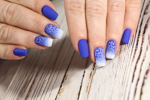 Nail art manicure. Beauty hands. Trendy Stylish Colorful Nails and Nailpolish. Manicure nail paint.