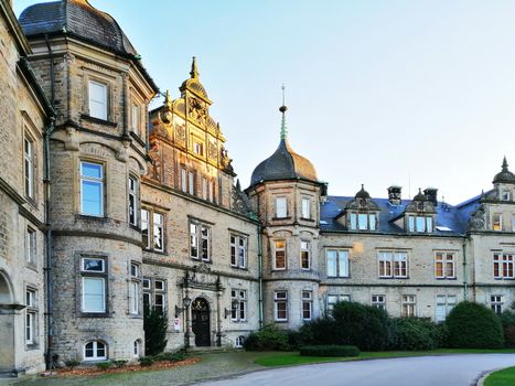 Castle and Terrace - Buckeburg city, Germany.