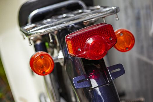 Tail light of a vintage motorcycle