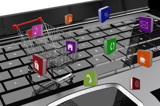Digital composite of Online shopping concept