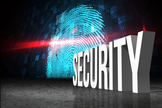 Digital composite of Security concept with fingerprint 