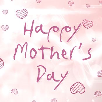 Happy mothers day message on pale background