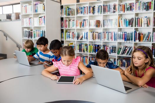 Pupils are using technology in library