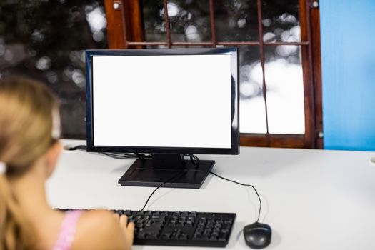 Children using technology at school