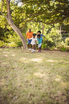 Happy family having fun at park