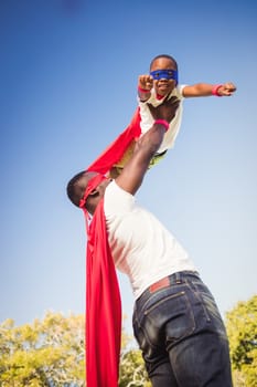 Happy family enjoying together at park