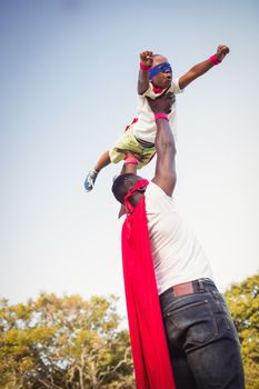 Happy family enjoying together at park