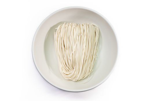 The close up of Taiwan instant noodles on white background.