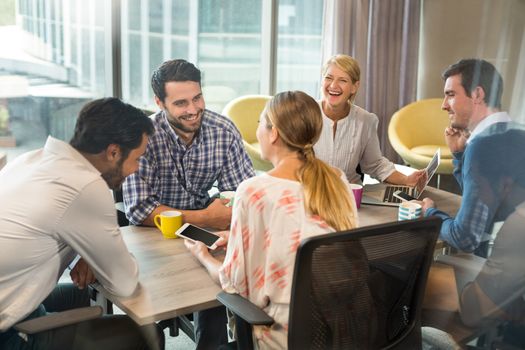 Business people interacting during a meeting in the office