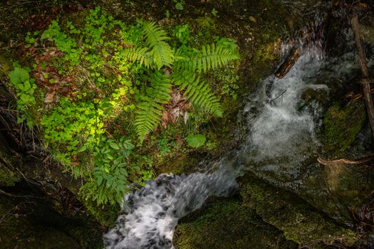 The beautiful Hinanger waterfall, a popular hike in the Allgau near Sonthofen