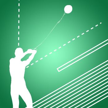 Portrait of sportswoman practising hammer throw  against green vignette