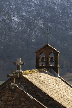 Evening light on St James' church in Buttermere in the English Lake District national park.