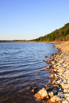 Haweswater reservoir and dam lie in the English Lake District National Park.  Construction of the dam began in 1929 and the reservoir now supplies water to the city of Manchester.