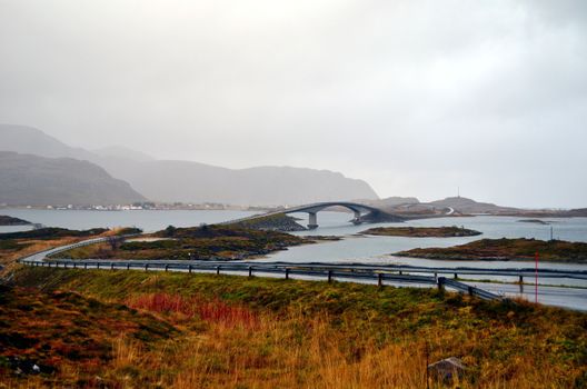 Bridges jump between islands on Lofoten