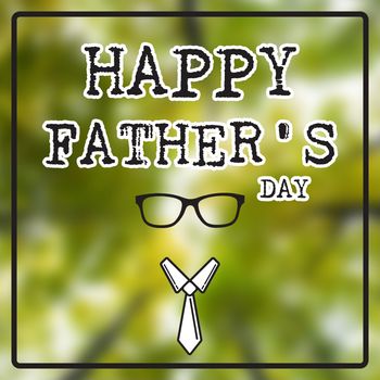 Happy fathers day against wooden planks background