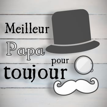 fathers day greeting against painted blue wooden planks