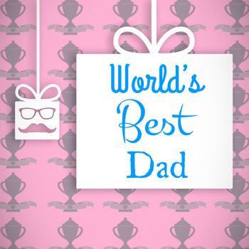 Worlds best dad message on pink background