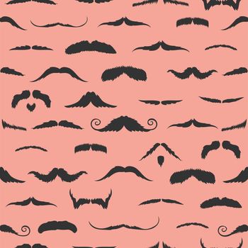 Mustaches against salmon background