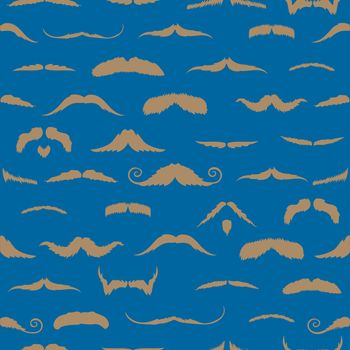 Mustaches against blue background