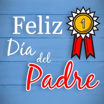 feliz dia del padre against overhead of wooden planks