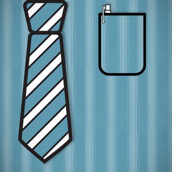 Icon of mustache and tie against background