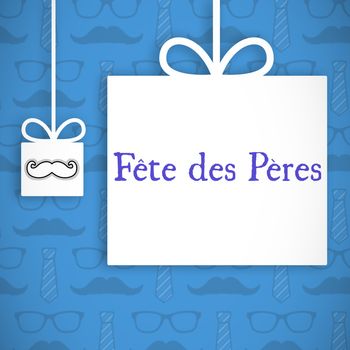 Fete de peres message on blue background