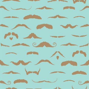 Focus on mustaches in a blue background 