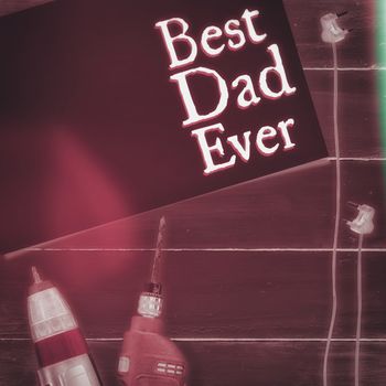 Best dad ever against wooden background