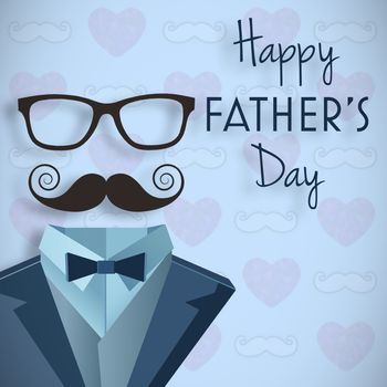 Happy fathers day message on blue background
