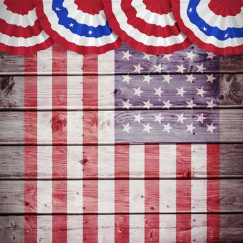Focus on circle  against composite image of usa national flag