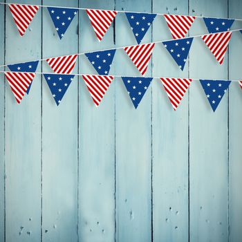 Focus on party frame against wooden planks