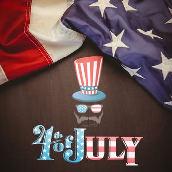 Focus on 4th july against white background with vignette
