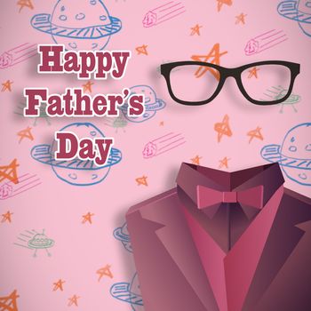 Happy fathers day message on pink background