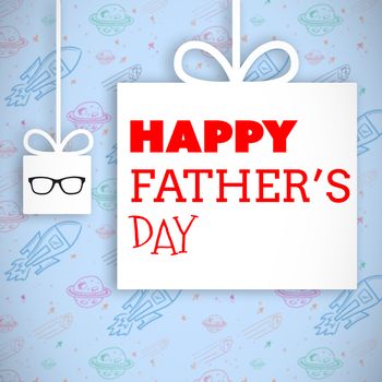 Happy fathers day message on blue background