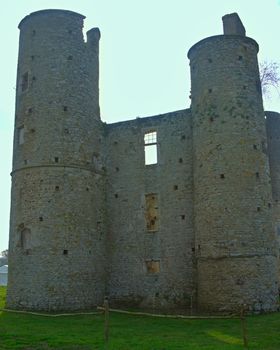 Remaining of an stone wall and towers on an 16th century castle