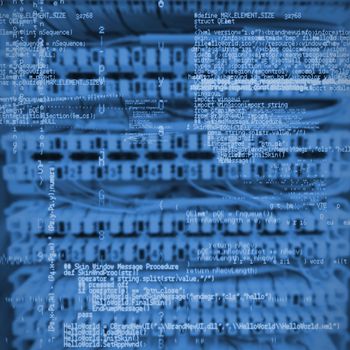 Image of data against image of wire