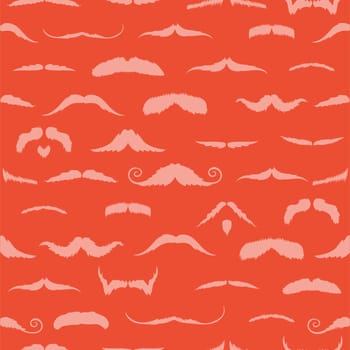 Composite image of mustaches on orange background