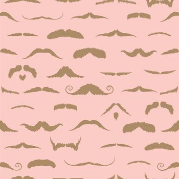 Composite image of mustaches on rose background