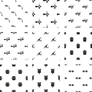 Vector icons set for welder on white background