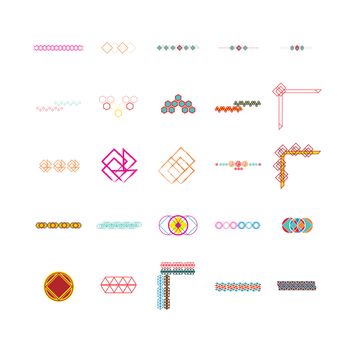 Vector icon set for pattern on white background
