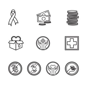 Vector icon set for medical on white background