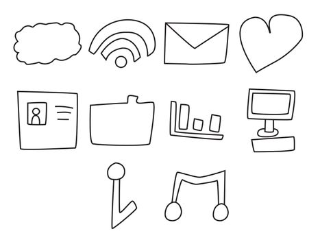 Vector icon set for internet and communication on white background