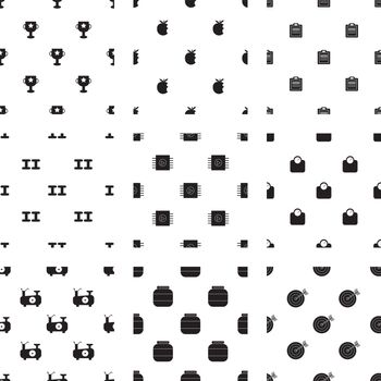 Vector icons set for exercise and diet on white background