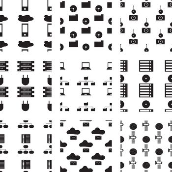 Vector icon set of business on white background