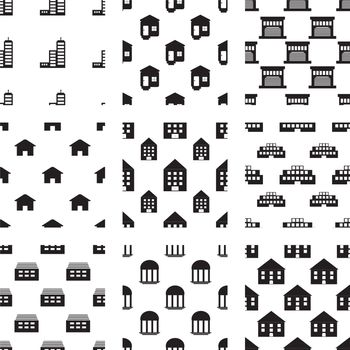 Vector icons set for building on white background