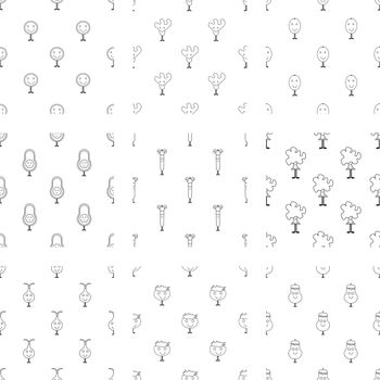 Vector icons of smiley faces on white background