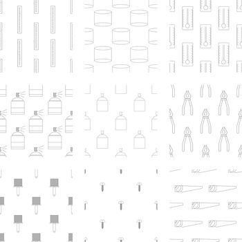 Vector icon set of carpenter tool on white background