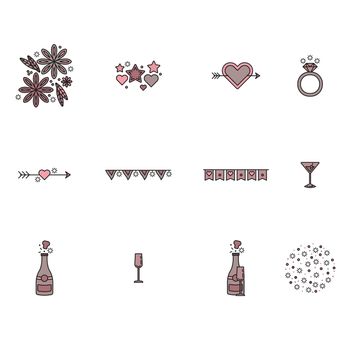 Vector set of celebration on white background