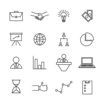 Vector set icons set for business on white background