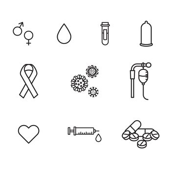 Vector icon set for medical on white background